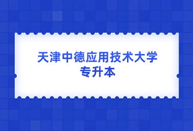 天津中德應(yīng)用技術(shù)大學(xué)專升本
